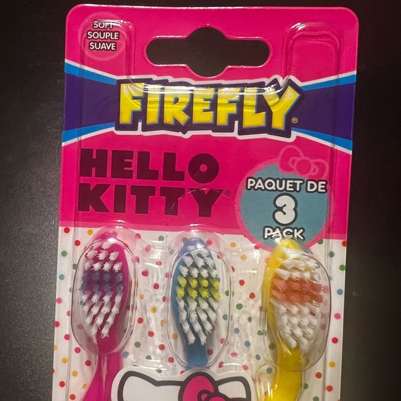 NWT Firefly Hello Kitty Toothbrushes ~ 3 pack - Picture 2 of 5
